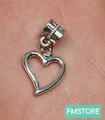 Charm Ciondolo Per Bracciale Cuore I Love You in Acciaio Tono Argento Silver  - Immagine 1 di 2