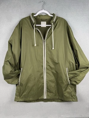 复古旧海军风衣夹克男式 XL 绿色包装帽 Y2K Gorpcore — 第 1/4 张图片