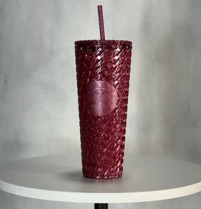 Starbucks 2024 Holiday Limited Edition Red Chain Link Cold Cup Tumbler 24oz NEU - Bild 1 von 7