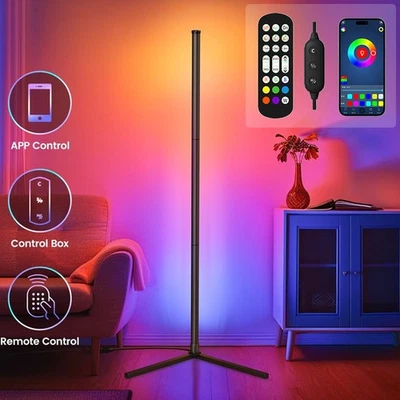 RGB Colour Changing LED Floor Light Tall Minimalist Mood Lamp Corner Stand 1.24m - Image 1 of 4
