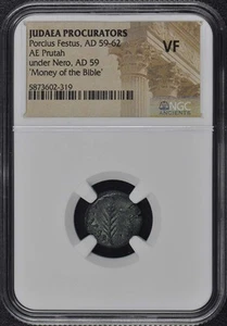 Porcius Festus, AD 59-62 JUDAEA PROCURATORS AE Prutah NGC VF20 - Picture 1 of 2