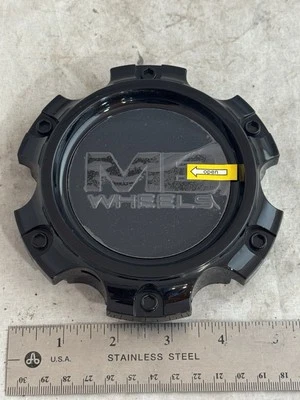 NEW MB Motoring Gloss Black Wheel Rim Hub Cover 6 Lug Cap 5372-61397 CAP5372 - Image 1 of 4