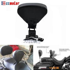 Plug-In Driver Rider Backrest Pad For Harley Touring Road King Glide 2009-2022 - Picture 1 of 6