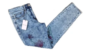 Alba Moda Jeans Hose Damen Größe 36 38 40 42 Hellblau Blumenmuster Damenjeans - Bild 1 von 5