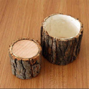 Trunk Shape Plant Pot Flower Pot Wooden Succulent Pot Planter - Picture 1 of 13
