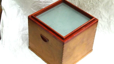 ANTIQUE 19c JAPANESE WOOD BOX HAND WARMER WITH COPPER INSERT - Image 1 of 4
