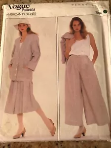 🌷VOGUE AMERICAN DESIGNER #2954 - PERRY ELLIS-LADIES JACKET-SKIRT PATTERN 12 FF - Picture 1 of 2
