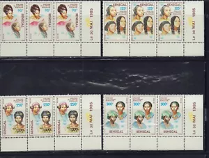 SENEGAL 1986 COIFFRES STRIP X 3 SET 668-671 COME NUOVO MNH - Foto 1 di 1