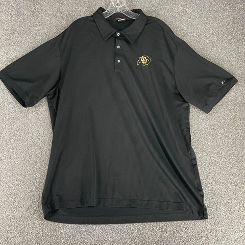 Colorado Buffaloes Polo Shirt Adult Extra Large Black Tiger Woods Golf Mens * Cover