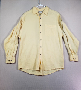 Timbuk2 Shirt Mens 1 Button Up Lyocell Yellow Pocket Made In USA Collar Vintage