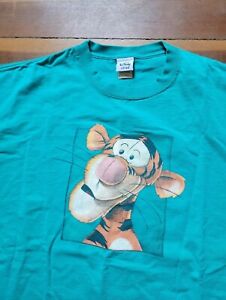 THE DISNEY STORE vintage 90s Tigger From Winnie The Pooh T Shirt XL Green