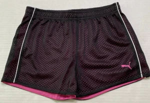 Puma Mesh Shorts Girls Black/Pink M(8-10)-NEW - Picture 1 of 16