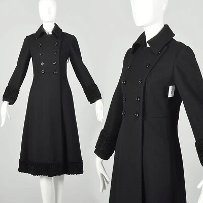 Small 1970s Faux Fur Coat Persian Lamb Russian Princess Double Breasted VTG 70s - Image 1 of 4