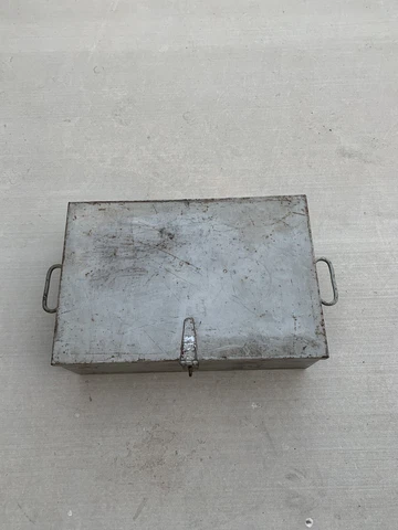 Antique Cast Iron Case /Box /Trunk W/ Handles  16lb 12”x16”x6” Cover
