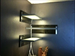 IKEA NIAN Illuminated WALL SHELF 16.5" x 12" Frosted Glass Italy Lighted Display - Picture 1 of 12