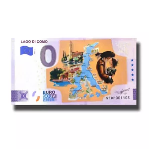 Billete de recuerdo de 0 euros Lago Di Como color Italia SEDP 2025-2 - Imagen 1 de 2