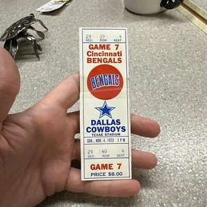 Vintage 1973 Dallas Cowboys Cincinnati Bengals Torn Taped Ticket Stub - Bild 1 von 8