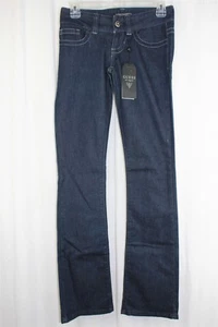 Vintage Y2K Low Damenjeans neu mit Etikett Guess Daredevil schmal Stiefel verziert blau 24 x 33 - Bild 1 von 4