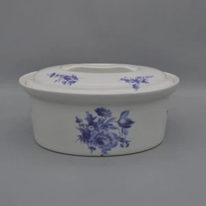 Cazuela de flores azules en mal estado vintage tapa para hornear 1 cuarto BIA Apilco Francia #5 - Imagen 1 de 21