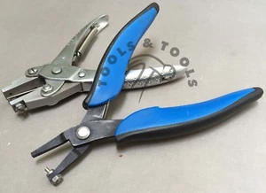 2 Pcs Parallel Action & Ergo Handle Metal Hole Punch Pliers Jewelry Wires 1.5 mm - Picture 1 of 3
