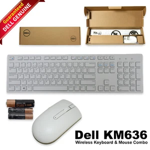 Dell KM636 Wireless Keyboard & Mouse Combo US QWERTY White Compact Design - Picture 1 of 10