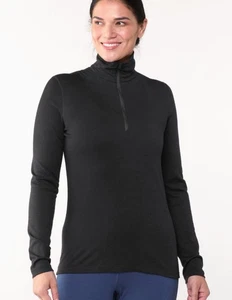 Icebreaker 200 Oasis Damenoberteil halber Reißverschluss neu mit Etikett Größe Large Farbe schwarz - Bild 1 von 3