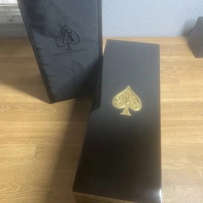 Ace of Spades Armand de Brignac Brut Champagne Wood Empty Box & Nylon Case Bag - Image 1 of 4
