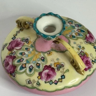 Jarrón antiguo de porcelana floral original de Dresde de Alemania Foto 1 de 4
