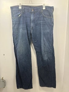 Levi Strauss 569 Men's Jeans Straight Leg Dark Wash 36x32 Blue Denim - Picture 1 of 5