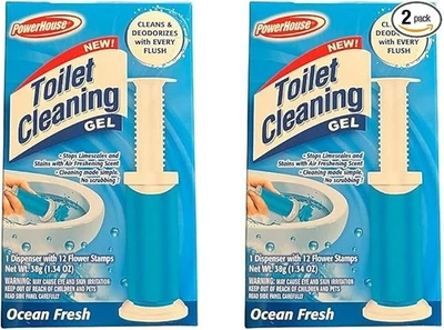 Toilet Cleaning Gel Dispenser w/ 12 Flower Stamps 2 Packs - Cleans and Freshens - Image 1 of 2