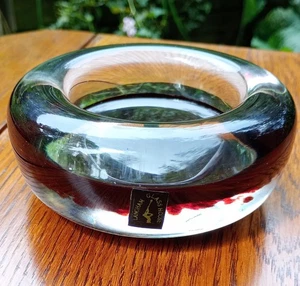Vintage Langham Glass Candle Holder / Paperweight / Trinket Dish - Picture 1 of 6