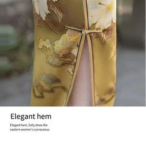 Cheongsam Long Dress with Slight Stretch Perfect for Casual or Formal Use - Picture 1 of 28