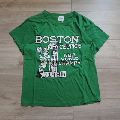 Camiseta mediana vintage Starter Boston Celtics 1986 logotipo de campeones de la NBA años 80 verde Foto 1 de 4