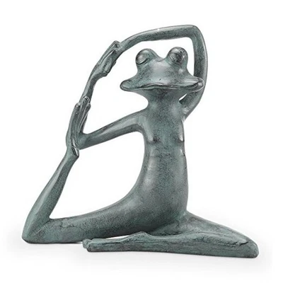 宽鬆瑜伽青蛙花园雕塑  — 第 1/3 张图片