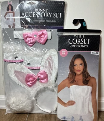 Kit de accesorios de cola de conejo sexy corsé blanco para mujer accesorios de disfraz nuevo Foto 1 de 4