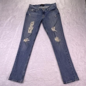 Y2K Levi’s 524 Superlow Womens 9M LowRise Distressed Stretch Skinny Jean (30x31) - Picture 1 of 11