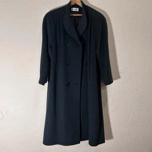 Vintage John Weitz Forstmann Wool Coat Women’s Green Double Breasted 90s USA - Bild 1 von 14