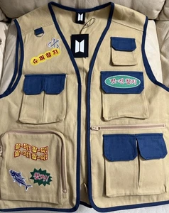 BTS Run Seokjin Ep Tour Jin Los Angeles Pop Up Exclusive Fishing Vest - Picture 1 of 2
