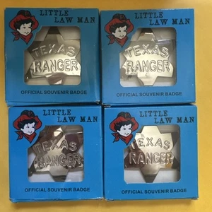 Toy Vintage Texas Ranger Sheriffs Badge Lot Of 4 Little Law Man New - Picture 1 of 2