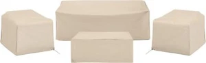 Waterproof 4-Piece Cover Set for Outdoor Furniture, Tan - Picture 1 of 7