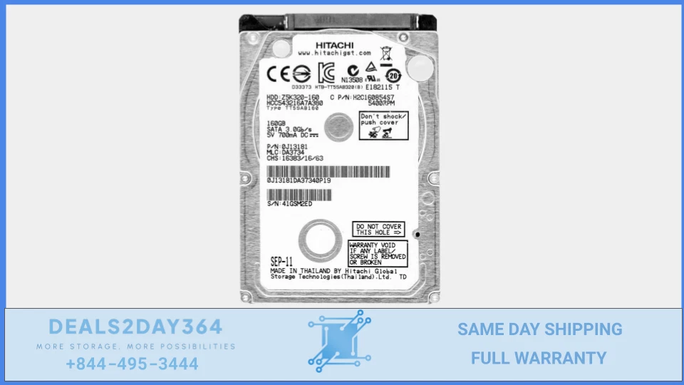 HITACHI CinemaStar Z5K320 160GB 5.4k 8MB SATA II 2.5'' HCC543216A7A380 - Image 1 of 1