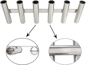 Porta Canna da Barca 6 Tubi Acciaio Inox Barca Canna da Pesca Rack per Yacht/Camion Camper - Foto 1 di 17