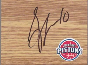 Detriot Pistons Greg Monroe Signed Floorboard COA - Picture 1 of 1