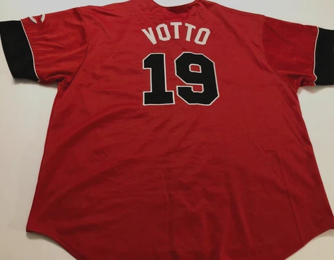 JOEY VOTTO #19 Cincinnati Reds MLB National Stitched Black Red Jersey 3XL Cover