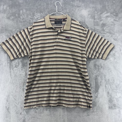 Greg Norman Shirt Mens Medium Multicolor Striped Polo Golf Rugby Preppy