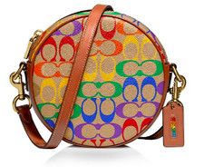 NWT Coach Circle Crossbody  Tan Multi/Gold Original packaging