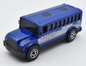 Matchbox Superfast School Bus Police blue. 5 Pack exclusive. MBX 2010 loose - Picture 1 of 3