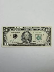 1963 A $100 Old Used U.S. Currency Serial Number # G02542991A - Picture 1 of 8