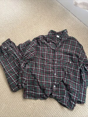 Vintage Polo Ralph Lauren Flannel Pajama Green Navy Red Check Men’s Size L/XL - Image 1 of 4