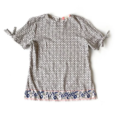 Blusa Ted Baker para mujer Laylei talla 1 EE. UU. 4 manga corta con corbatas geométricas florales Foto 1 de 4